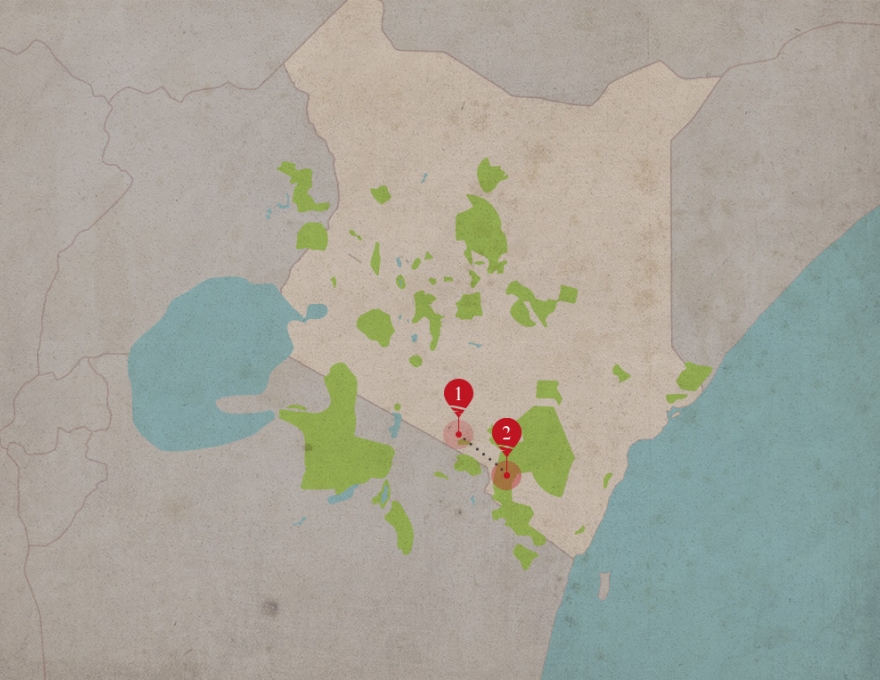 Original Spirit of Kenya route map: Elephant Footsteps