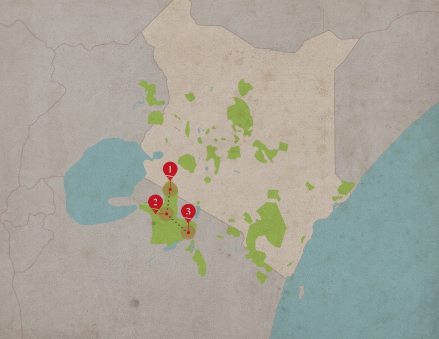 Original Spirit of Kenya route map: Highlights of Kenya and Tanzania