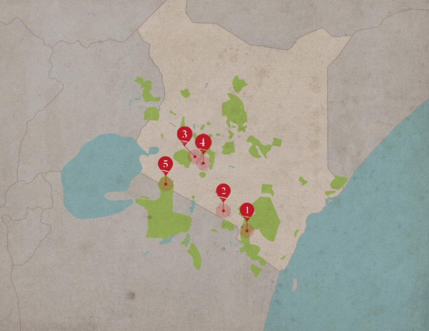 Mapa de ruta original de Spirit of Kenya: Gran Kenya