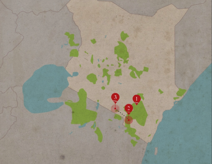 Original Spirit of Kenya route map: The Giants Trail