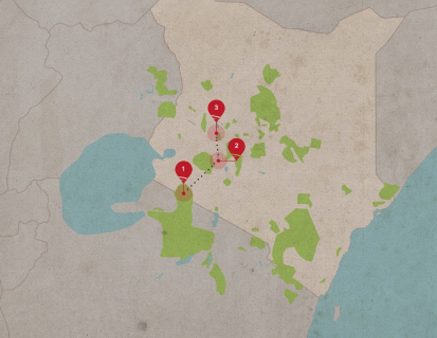 Original Spirit of Kenya route map: Mara And The Lakes
