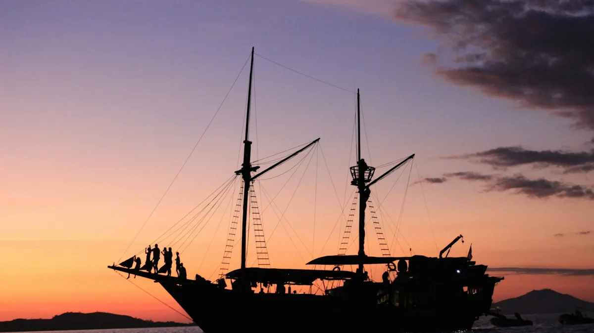 Phinisi at dusk